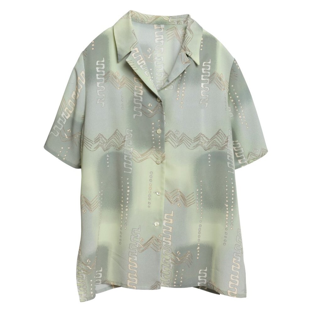 Sundazed (Hungary) Crêpe Viscose Italian Collar Short Sleeve Shirt Fluorite : L